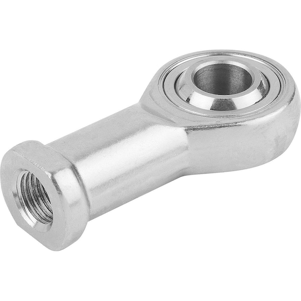 Rod End, Stainless Steel, Polished, M5 Thrd Sz, 10 mm Thrd Lg, 36 mm Overall Lg